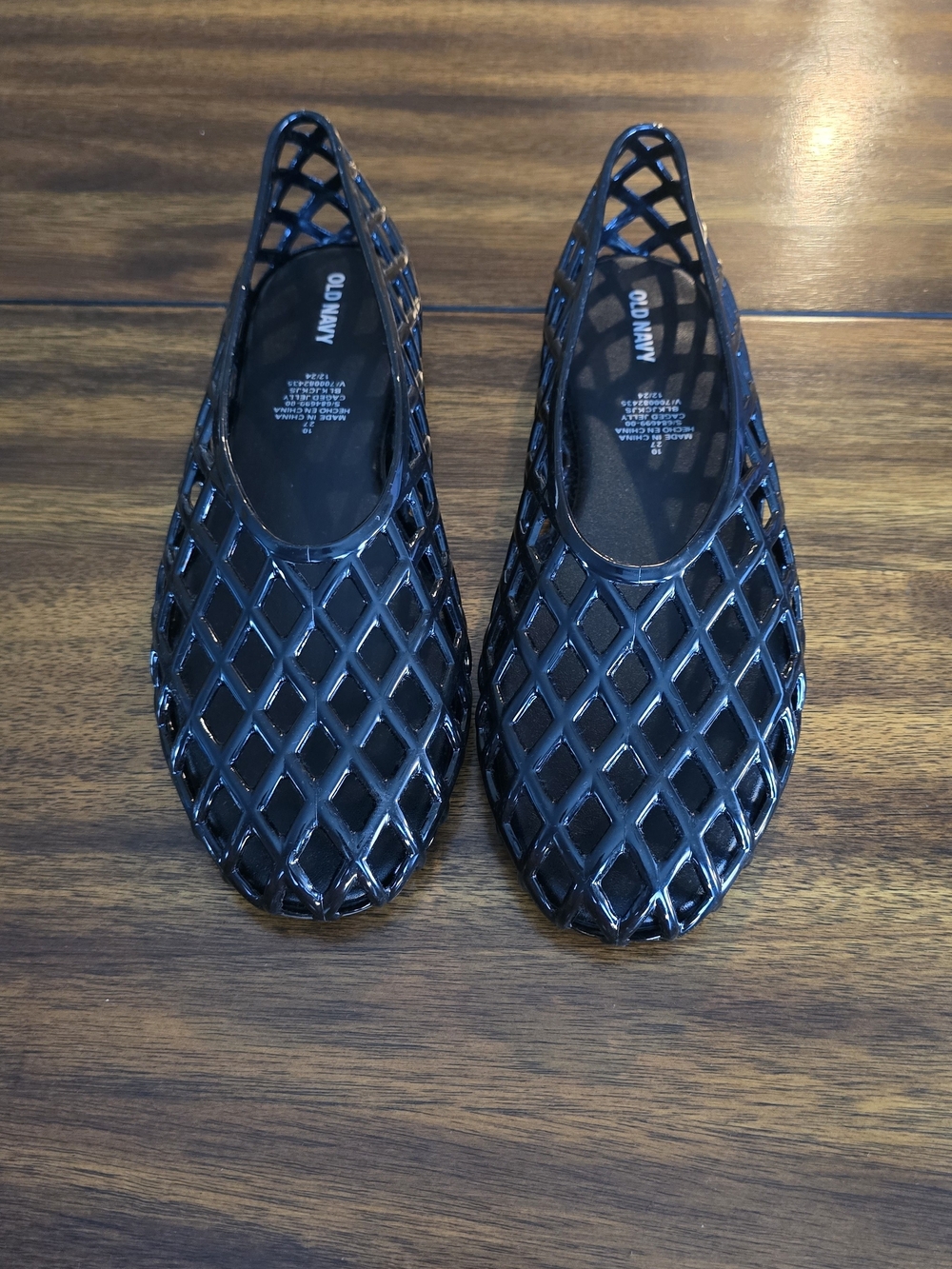 Old Navy Black Lattice Jelly Slip-On Flats